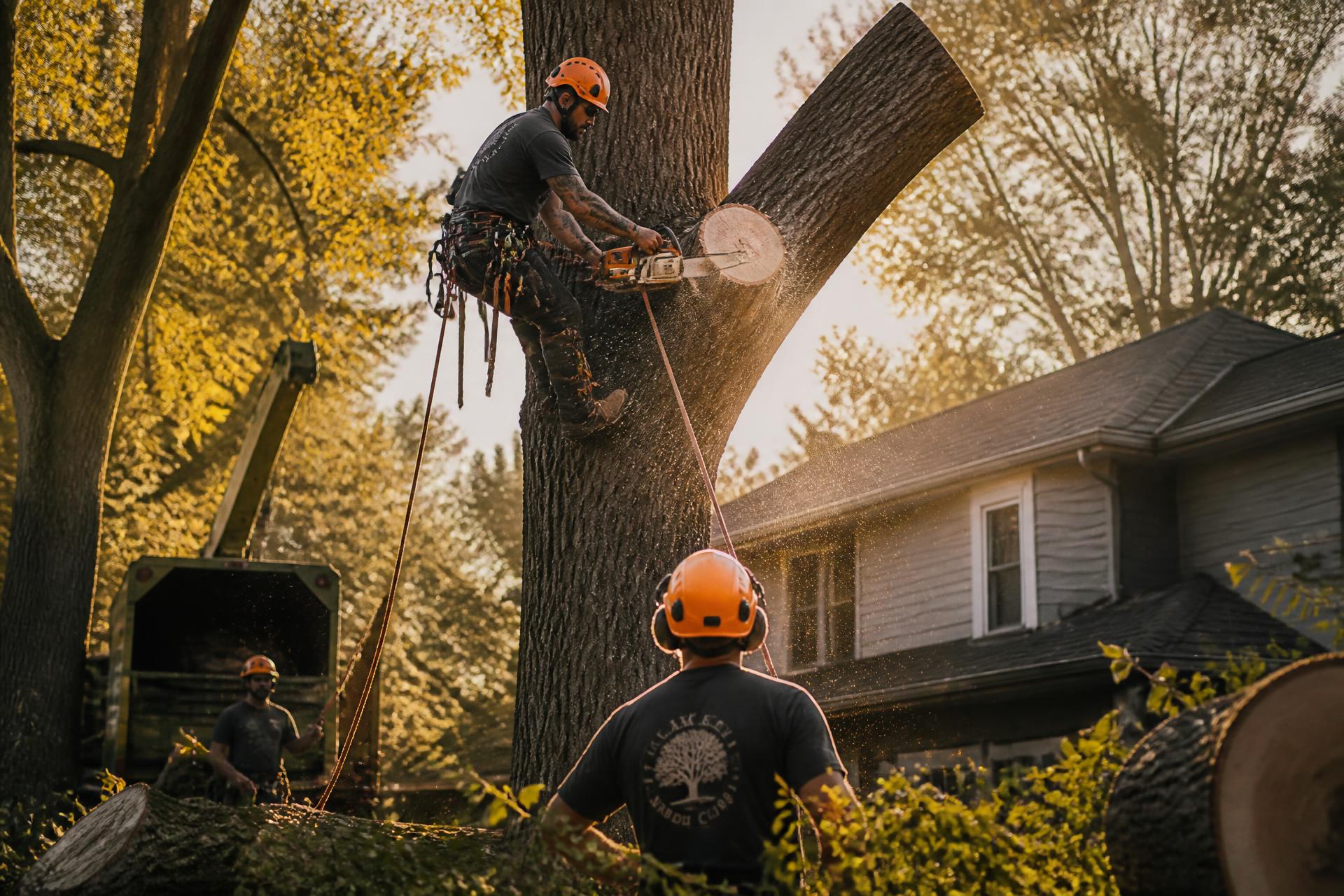 Grizzly crew removing a large tree