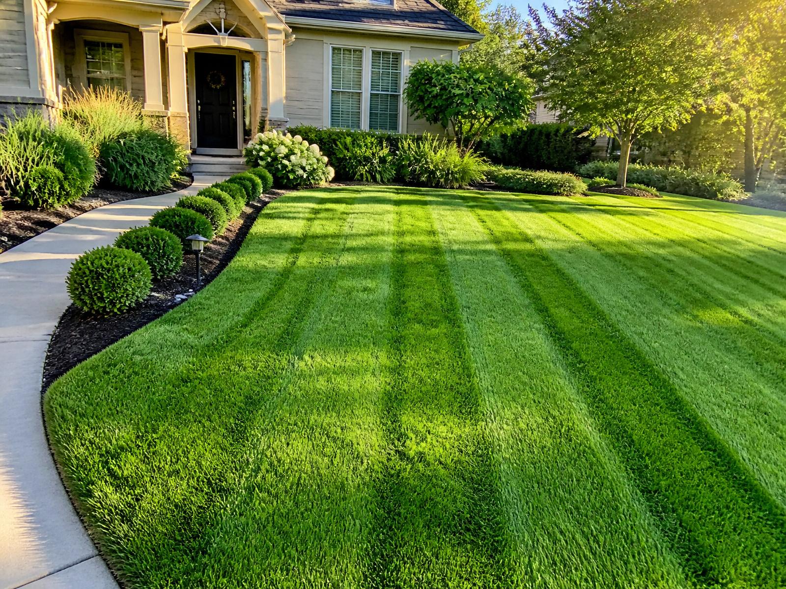 Freshly striped lawn